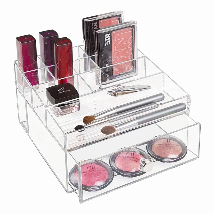 Cosmetic organizer, ID CLARITY MAKE UP DRAWER ORGANISER, 16,5 x 16,5 x H 10 cm, Clear
