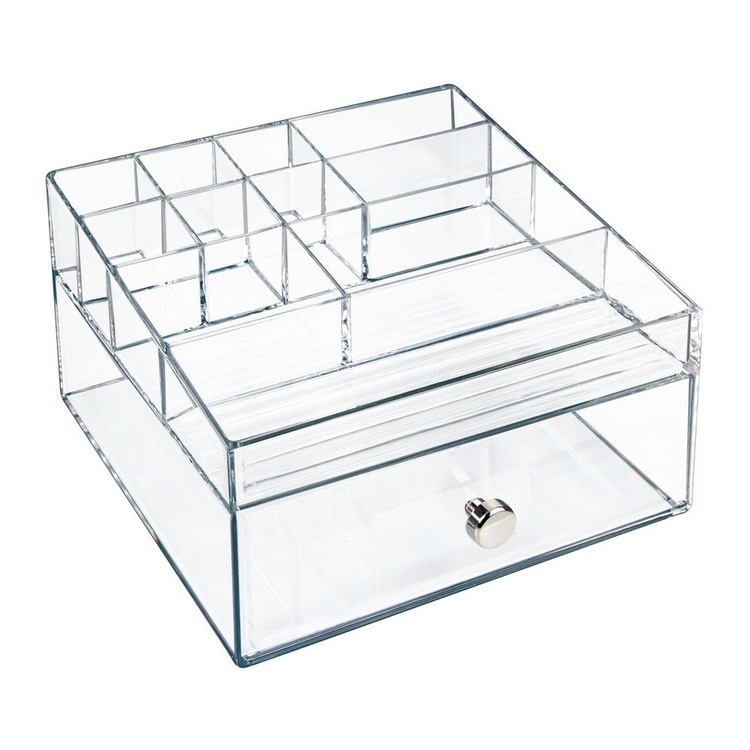 Cosmetic organizer, ID CLARITY MAKE UP DRAWER ORGANISER, 16,5 x 16,5 x H 10 cm, Clear