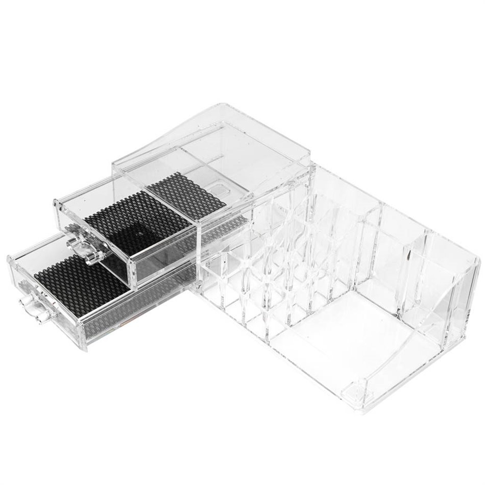 Make-up organizer with drawers, SELENA, 30,6 x 9 x 15,3 cm, Clear