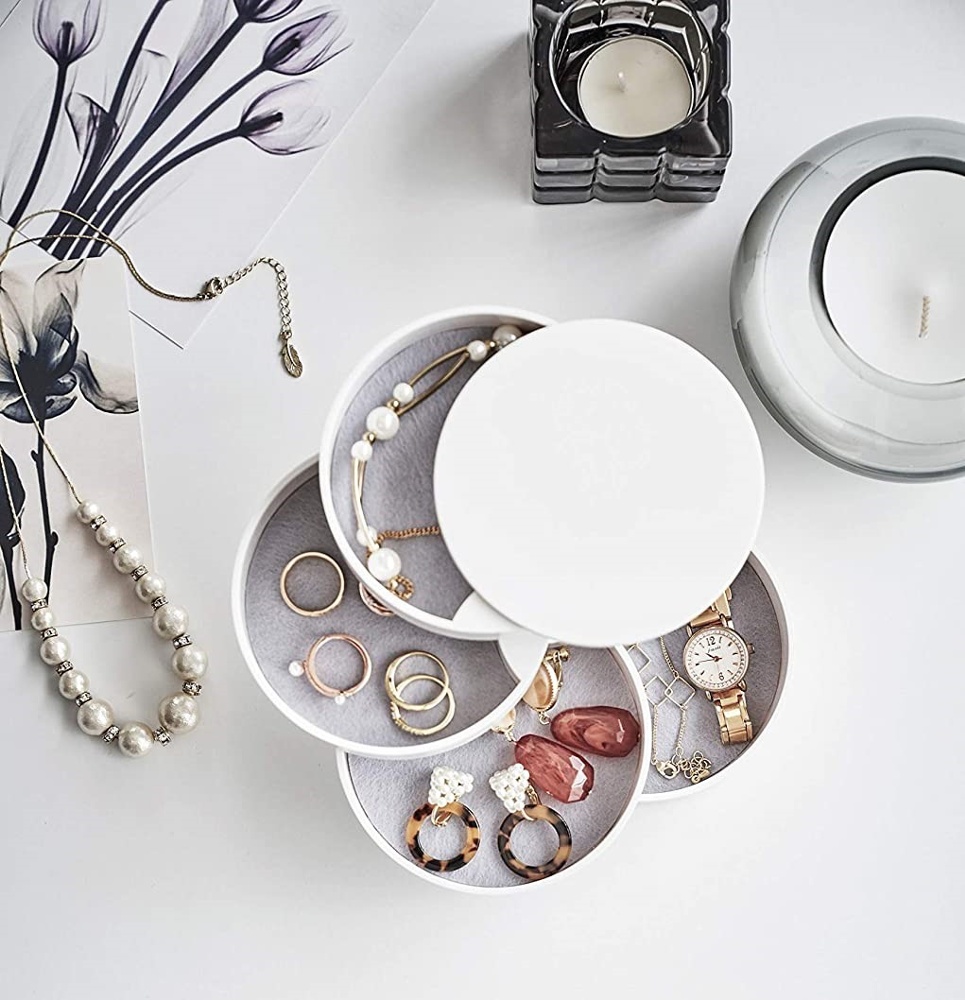 Jewelry box / storage box, TOWER ACCESSORIES TRAY, Yamazaki, White