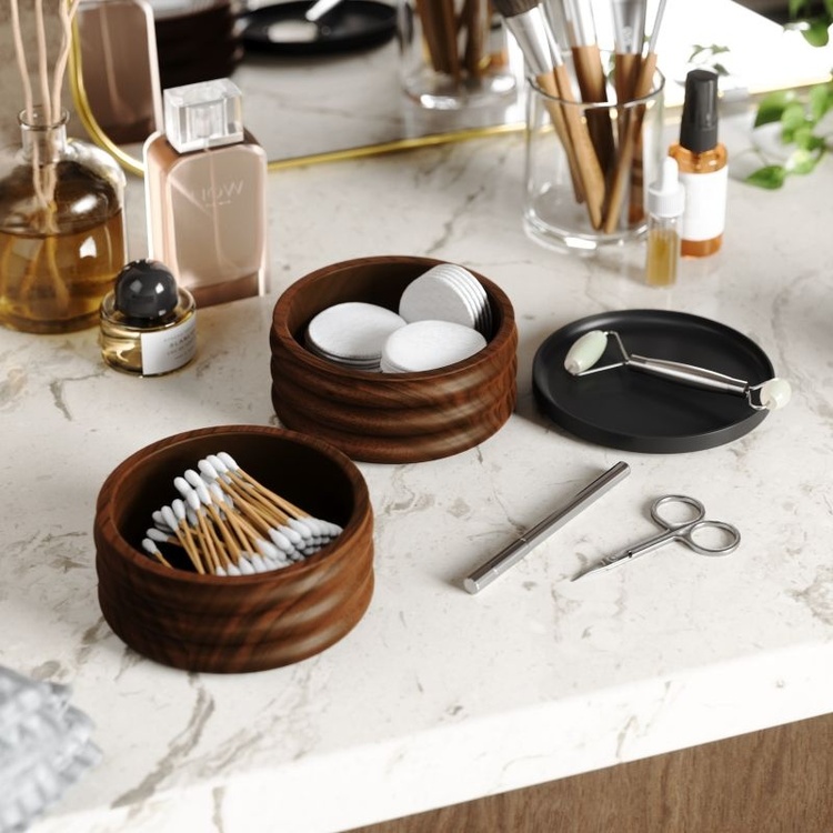 Jewelry box, Round, TESORA WOOD , Ø 13 cm, Umbra