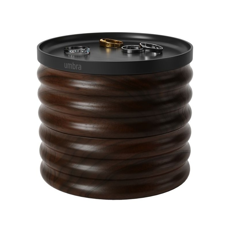 Jewelry box, Round, TESORA WOOD , Ø 13 cm, Umbra