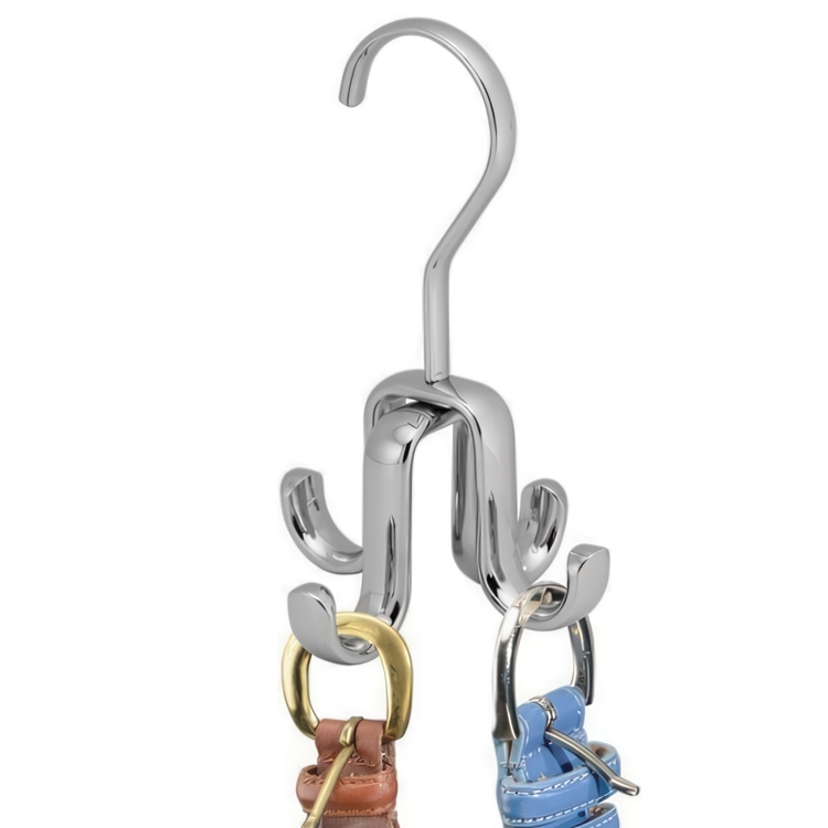Hanger for necklaces and belts, SWIVEL ROD HOOK, Silver