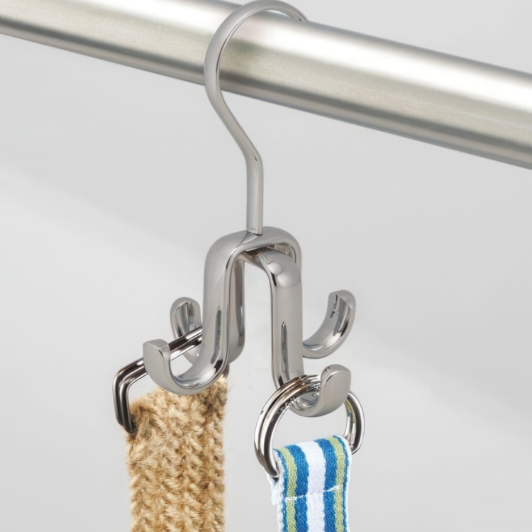 Hanger for necklaces and belts, SWIVEL ROD HOOK, Silver