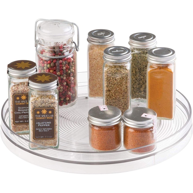 Revolving Spice Rack, RPET TURNTABLE MEDIUM, Low, Ø 28 cm, Transparent