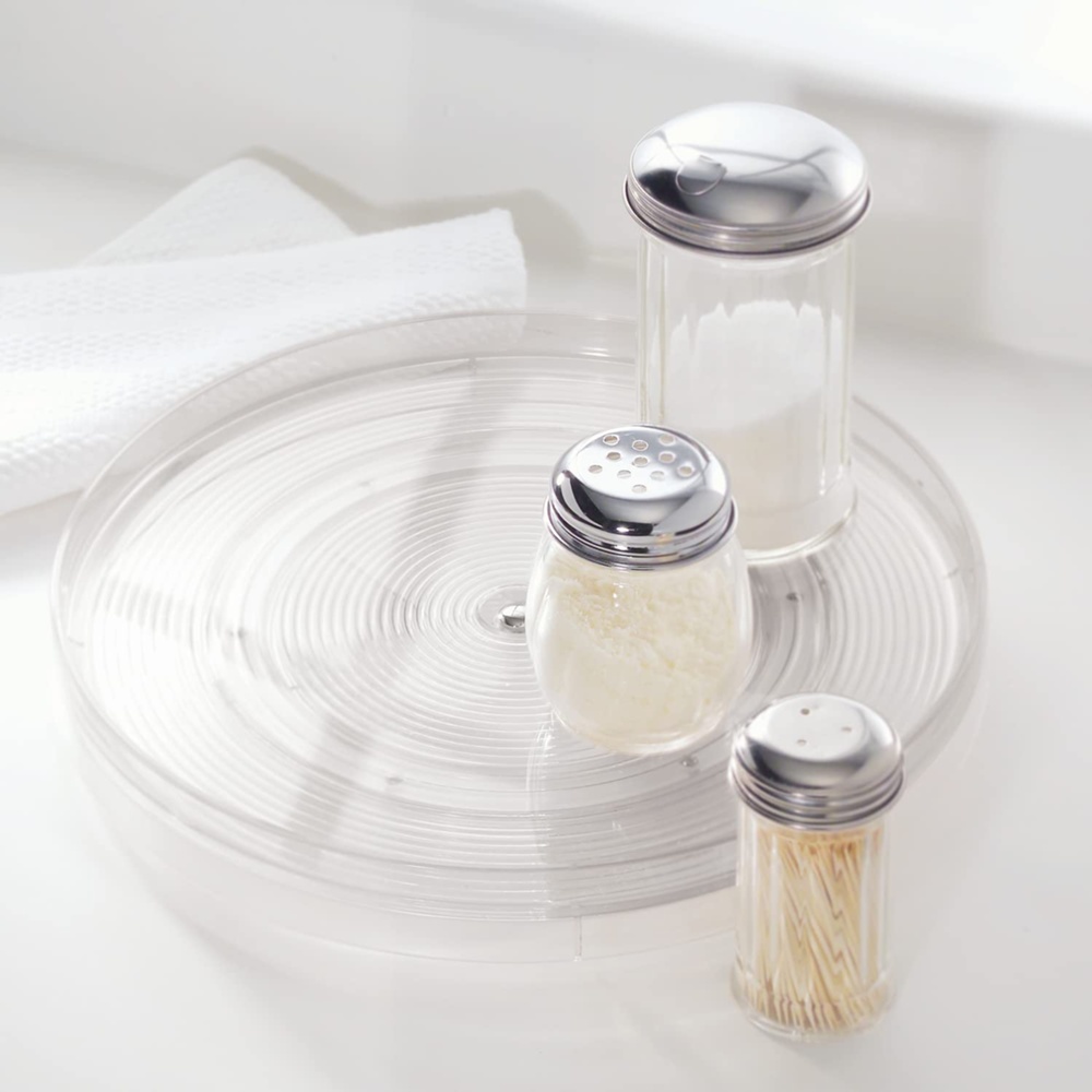 Revolving Spice Rack, RPET TURNTABLE MEDIUM, Low, Ø 28 cm, Transparent