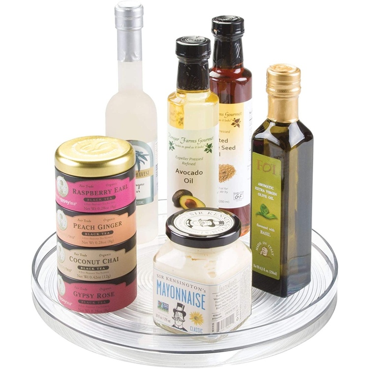 Revolving Spice Rack, RPET TURNTABLE MEDIUM, Low, Ø 28 cm, Transparent