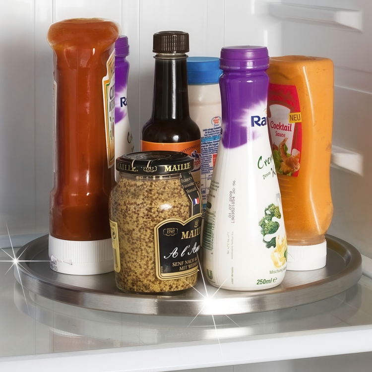 Turntable in metal, CUPBOARD CAROUSEL, Ø 26,5 x H 2 cm