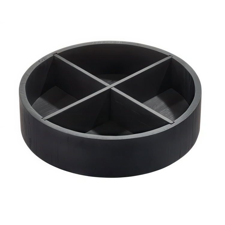 Turntable with dividers, THE HOME EDIT WOOD SERIES, Ø 30,5 cm, Onyx
