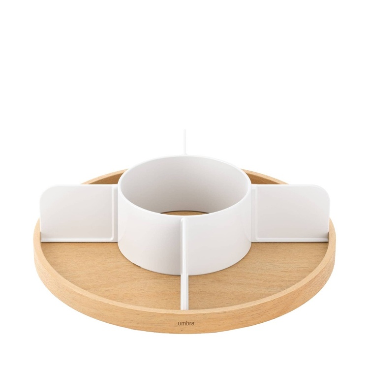 Turntable with dividers, UMBRA BELLWOOD LAZY SUSAN, Ø 30, Natural / White