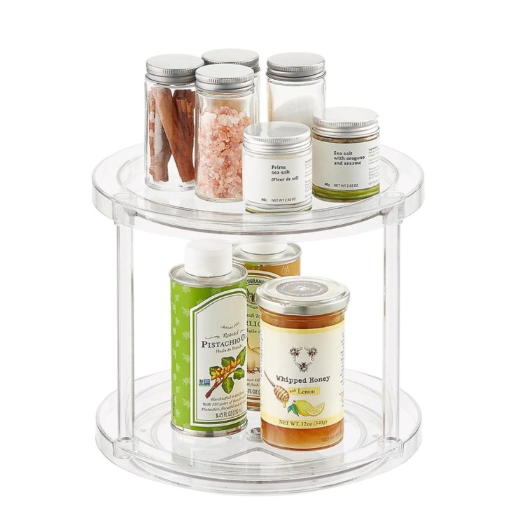 Lazy Susan, 2 Tier, THE HOME EDIT TURNTABLE Ø 24 x H 22,2 cm, Transparent