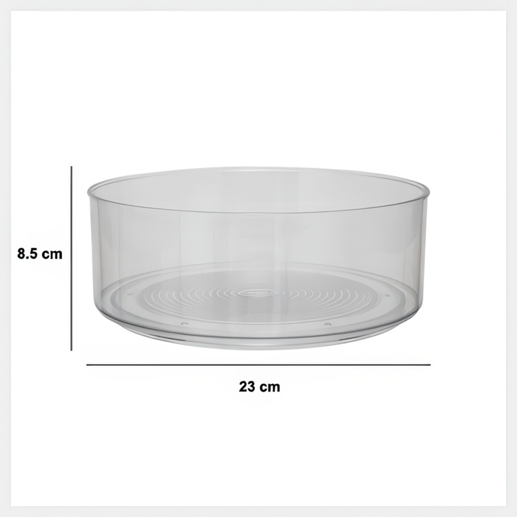 Lazy Susan Bin, PLATEU ROTATIF, Ø 23 cm, Transparent