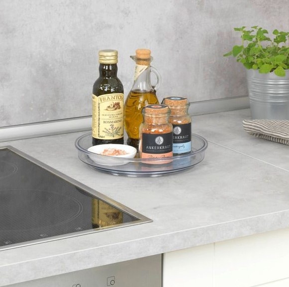 Kitchen Organiser, Small, VICTORIA TURNTABLE, Low, Ø 24 cm, Transparent
