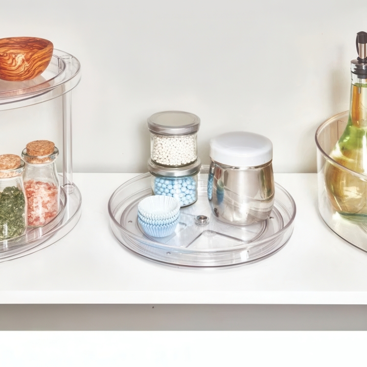 Lazy Susan, Small, THE HOME EDIT SINGLE TIER TURNTABLE Low, Ø 23 cm, Transparent