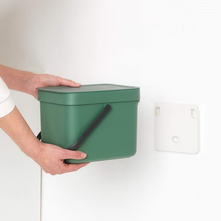 Bin for organic waste, BRABANTIA SORT & GO WASTE BIN, 6 L, Green