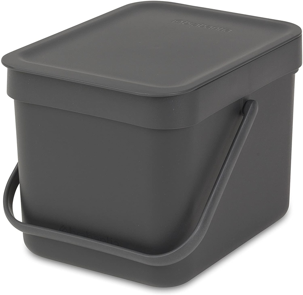 Bin for organic waste, BRABANTIA SORT & GO WASTE BIN, 6 L, Dark Grey