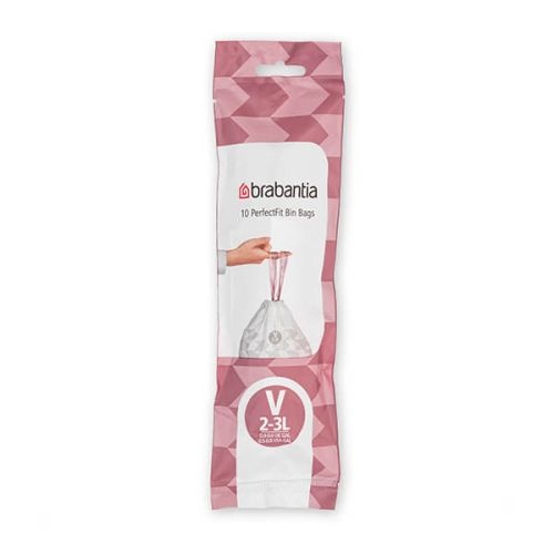 Caddy Liners, 2-3 L Set of 10, BRABANTIA BIN LINERS CODE V, White
