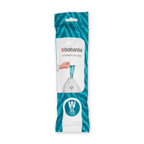 Caddy Liners, 5 L Set of 10, BRABANTIA BIN LINERS CODE W, White
