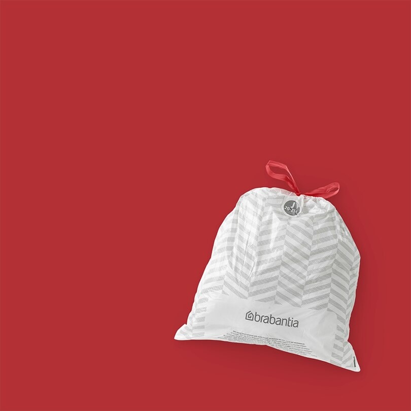 Caddy Liners, Extra strong, 20 -25 L Set of 40, BRABANTIA BIN LINERS CODE J, White