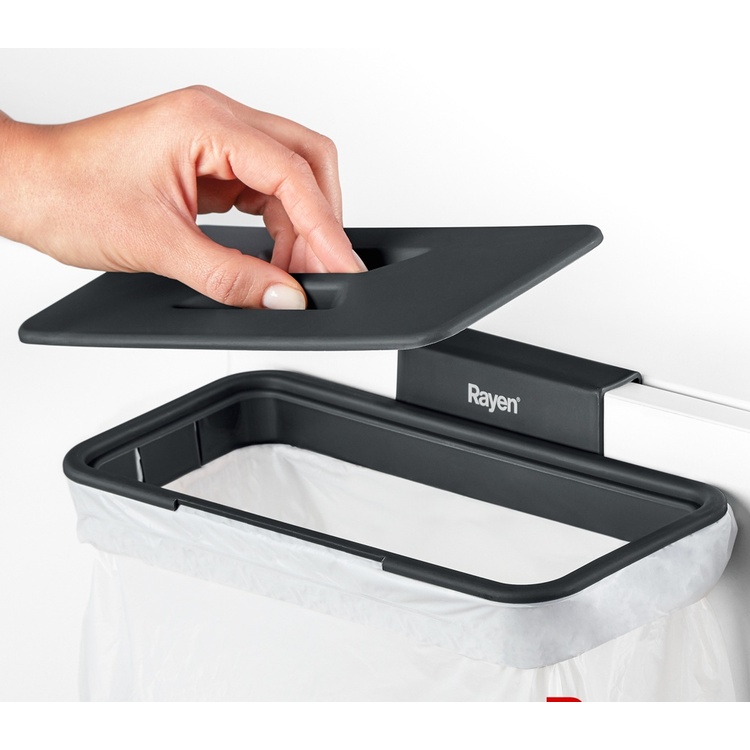 Over Cabinet Bag Holder, with lid, SOPORTE PARA BOLSAS, Dark Grey