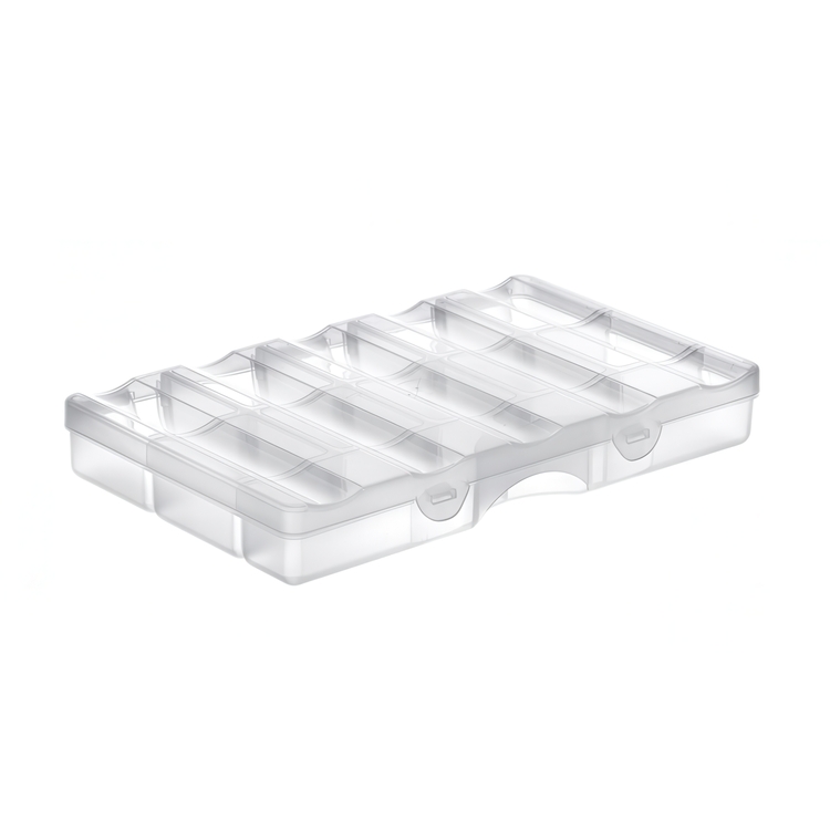Box with lid, 12 Compartments, SMARTSTORE ORGANIZER SMALL, 25 x 16 x H4 cm, Clear