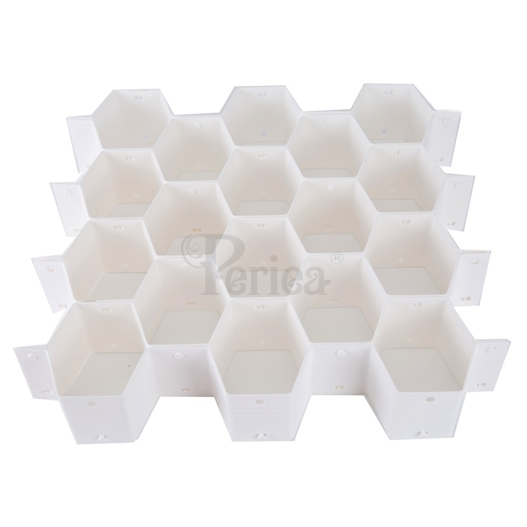 Drawer divider, 18 compartments, HONEYCOMB, 36 x 36 x H 7 cm, White