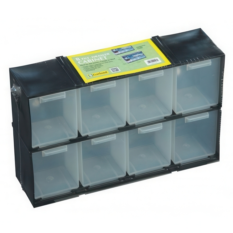 Cabinet with 8 tilting drawers, TILT DRAWER CABINET, 32,5 x 9 x H 20,8 cm, Garland, Grey