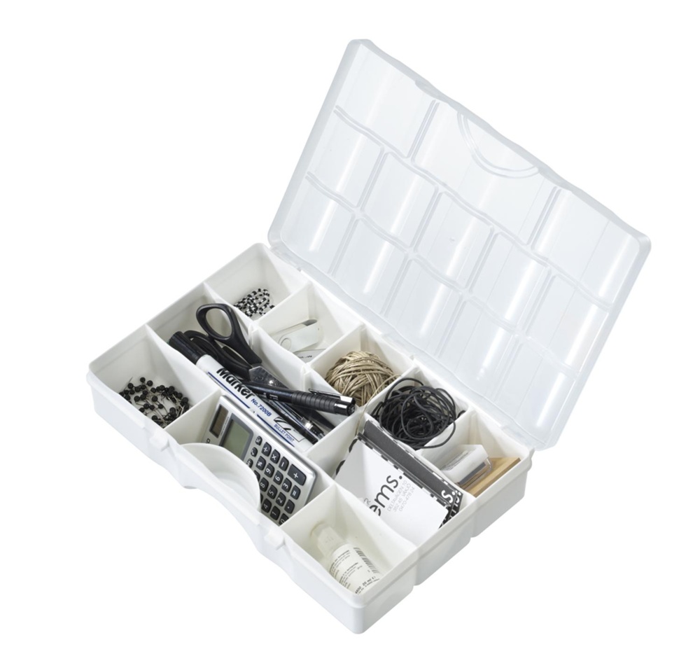Box with lid, 13 Compartments, SMARTSTORE ORGANIZER MEDIUM, 29 x 19 x H6 cm