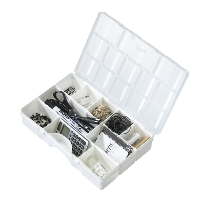Box with lid, 13 Compartments, SMARTSTORE ORGANIZER MEDIUM, 29 x 19 x H6 cm