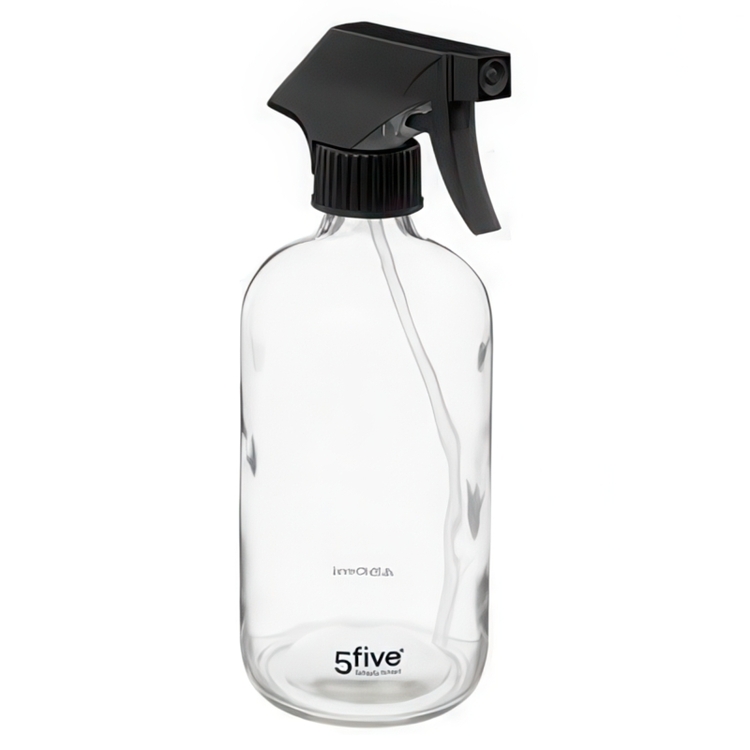 Spray bottle in Glass, 450 ml, VAPORISATEUR SPRAY, Ø 7,4 x H 21 cm, Clear Black