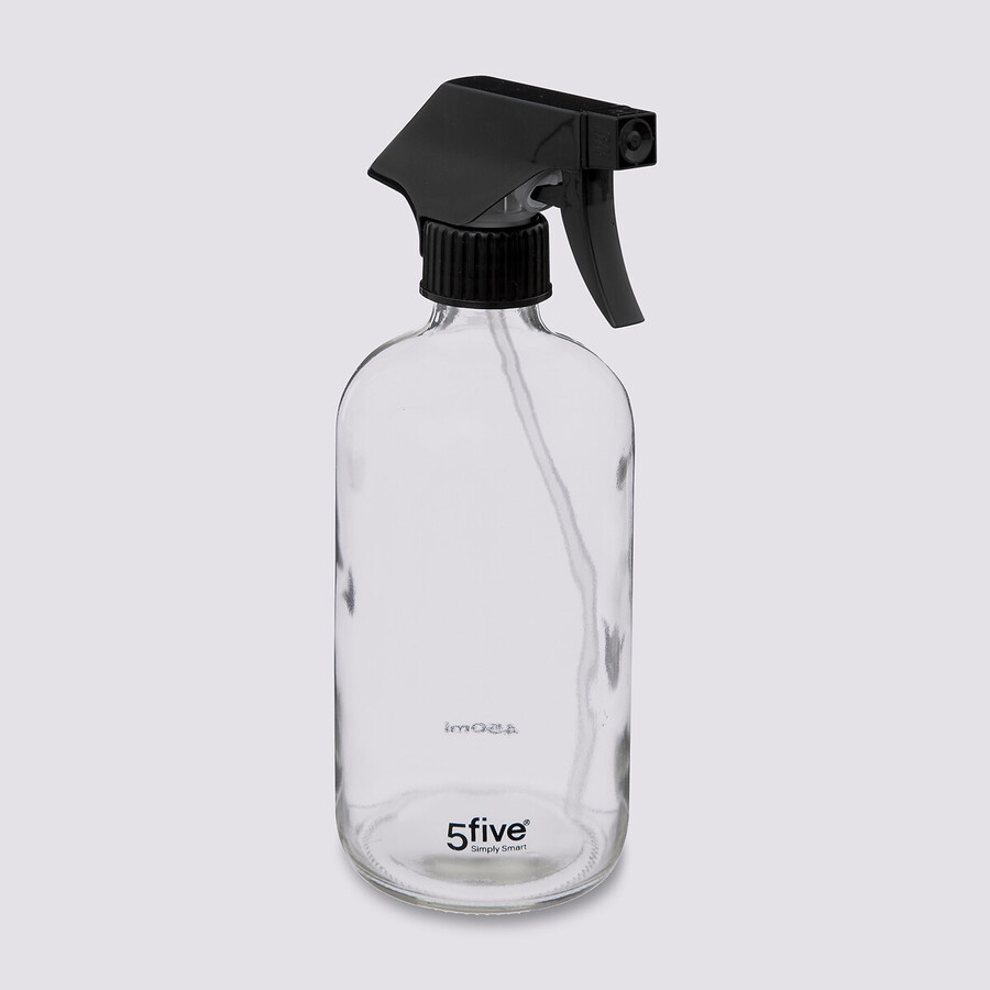 Spray bottle in Glass, 450 ml, VAPORISATEUR SPRAY, Ø 7,4 x H 21 cm, Clear Black
