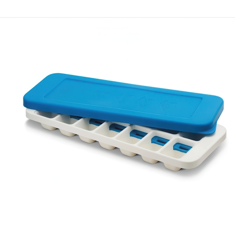 Stackable ice tray with lid, 14 large cubes, QUICKSNAP, Joseph Joseph