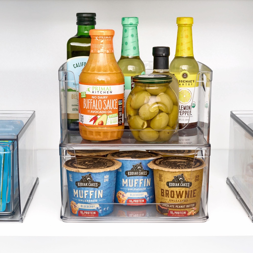 Pantry basket, RPET CABINET OPEN FRONT BIN, 25,4 x 20,3 x H 12,7 cm, Transparent