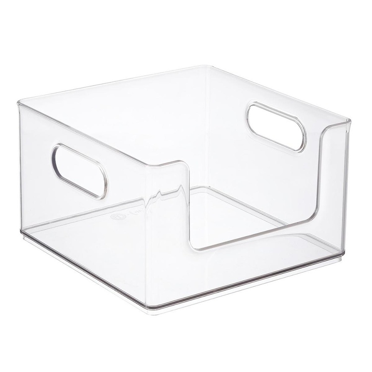 Pantry basket, THE HOME EDIT OPEN FRONT STACKING BIN, 25,4 x 25,4x H 15,2 cm, Transparent