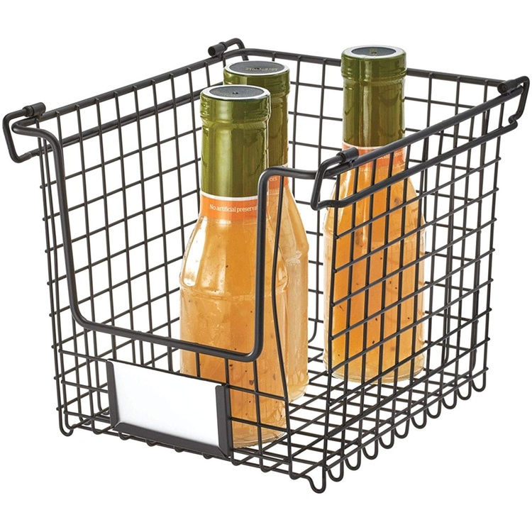 Stackable Metal Basket, CLASSICO SMALL, 21,6 x 25,4 x H 20,3 cm, Black