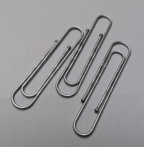 Paper Clips in metal, set of 75, BIG PACK CLASSIC XXL, Silver