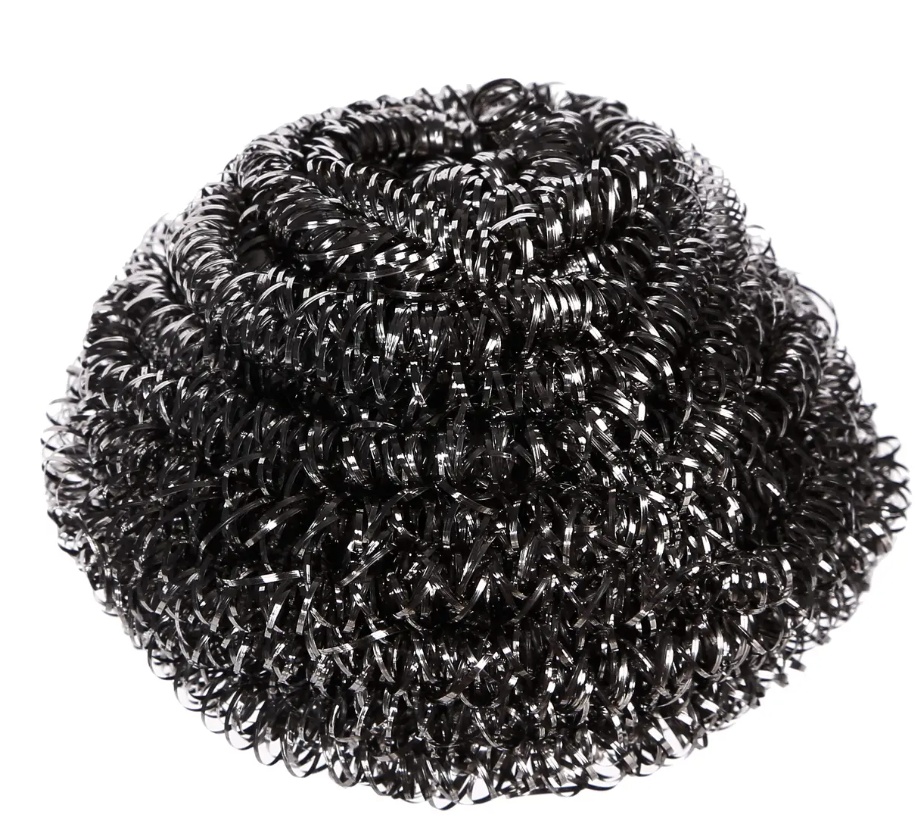 Scrubbing Sponges, Set of 4, ÉPONGES SPIRALES, 6 x H 4 cm, Silver