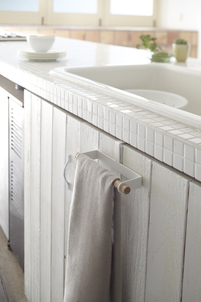 Kitchen Towel Hanger, TOSCA, Yamazaki, Small, White