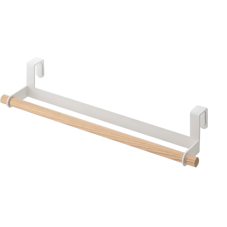 Kitchen Towel Hanger, Over Cabinet Door, TOSCA, Large, Yamazaki, White
