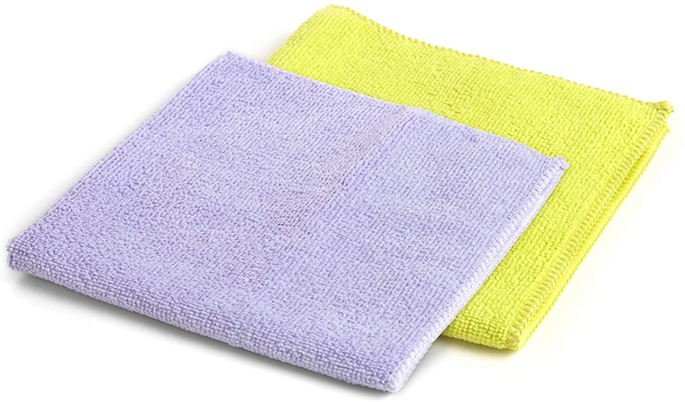 Cleaning cloths in Microfibre, Set of 2, Large, BAYETAS DE MICROFIBA XL , 38 x 36 cm, Yellow / Purple
