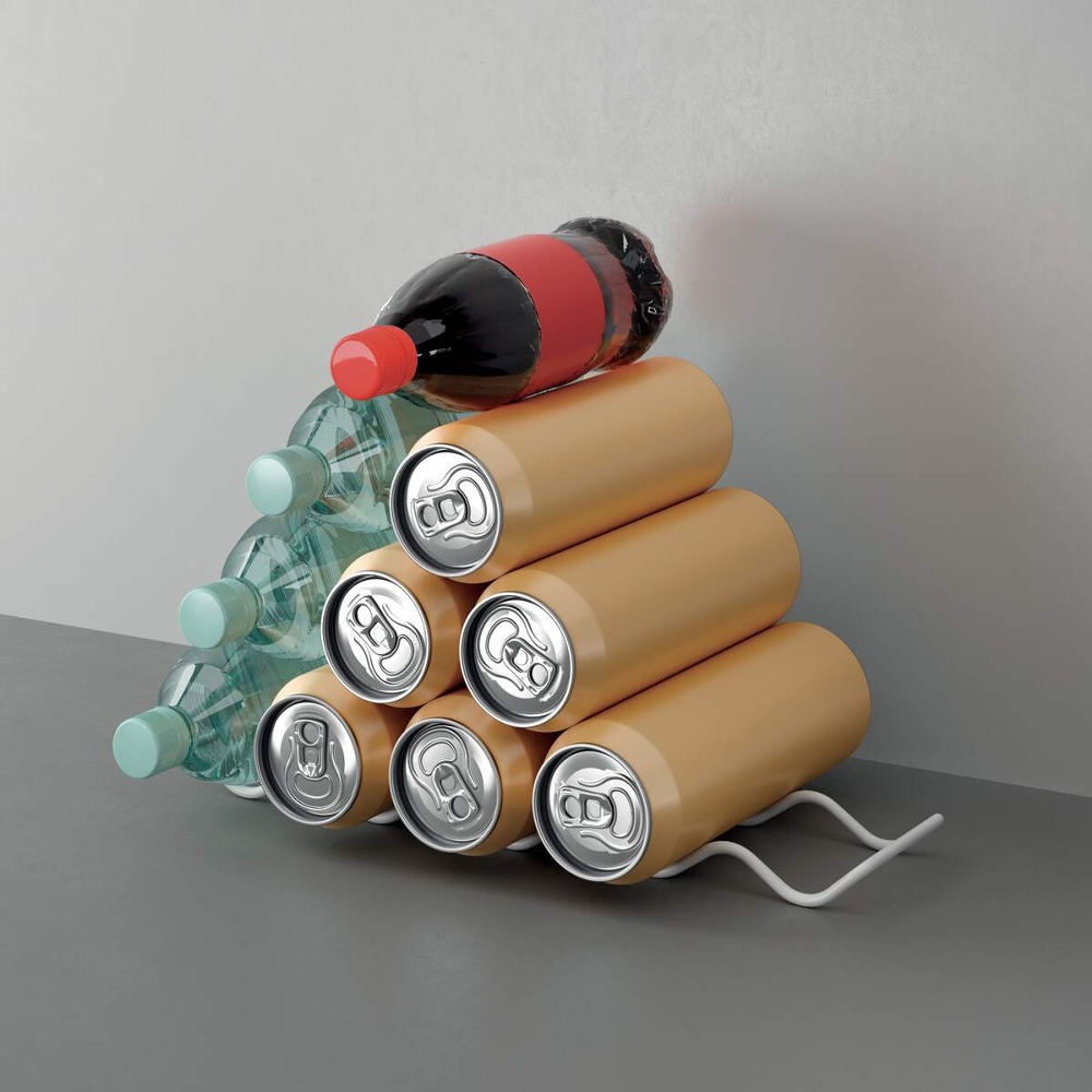 Can storage, Metal, OLA 15 CAN HOLDER, 33 x 8 x H 2 cm, White