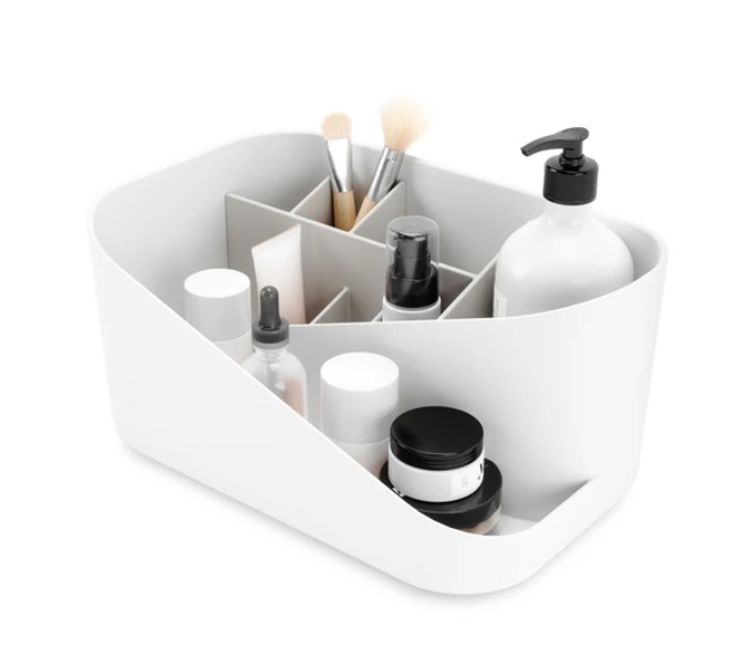 Cosmetic Organiser, UMBRA GLAM MAKE UP, 26,5 x 17 x H 12,5 cm, White / Grey