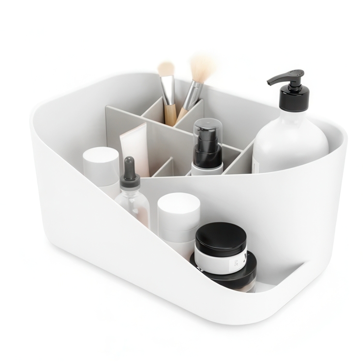 Cosmetic Organiser, UMBRA GLAM MAKE UP, 26,5 x 17 x H 12,5 cm, White / Grey