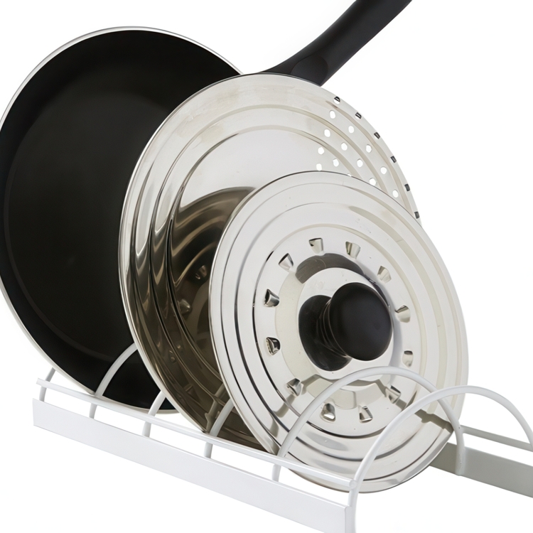 Pan & Lid Organizer, 5 Slots, KITCHEN RACK, 30 x 14 x H 6,7 cm, White