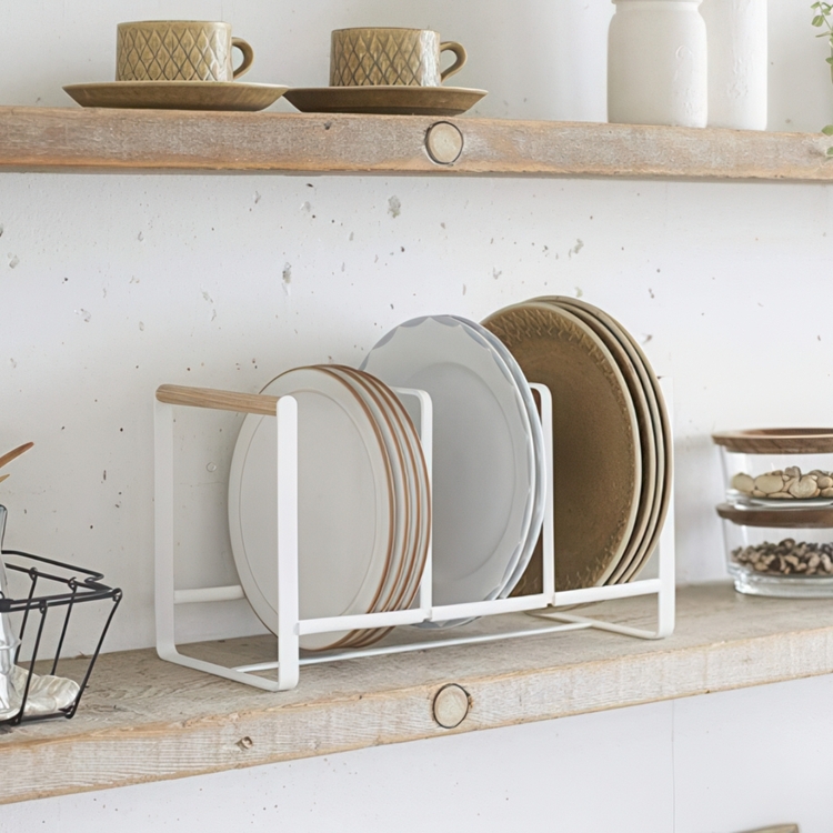 Rack for Dishes, Wide, TOSCA DISH ORGANIZER, 34,5 x 16,5 x 20 cm, Yamazaki, White