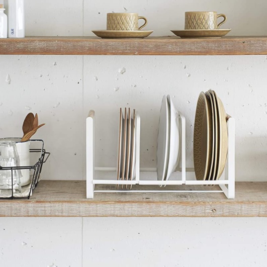 Rack for Dishes, Wide, TOSCA DISH ORGANIZER, 34,5 x 16,5 x 20 cm, Yamazaki, White