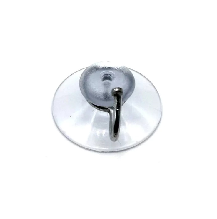 Hook suction cup, MINI HOOK, Ø 3 cm, Clear Silver