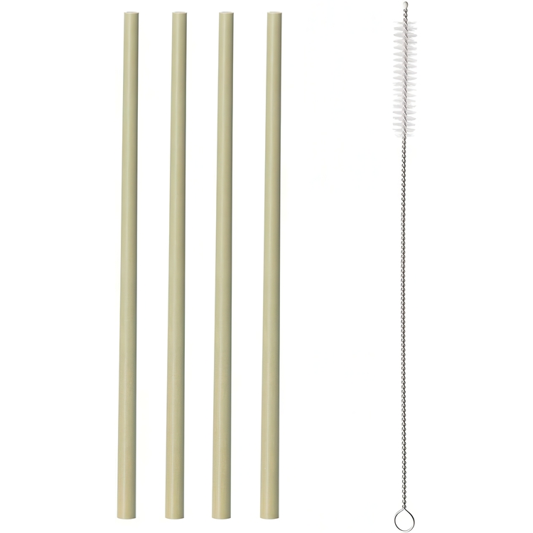 Drinking Straws, reusable, with brush, TYPHOON BAMBOO, 20 cm, Beige
