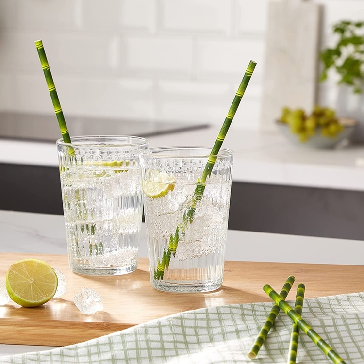 Drinking Straws, Big Pack 144psc, BAMBOO PAPER STRAWS, 20 cm, Green