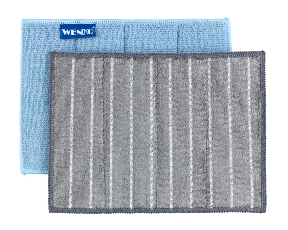 Sponges, cleaning using only water, Set of 2, REINIGUNGSSCHWAMM, 23 x 17 cm, Grey / Blue